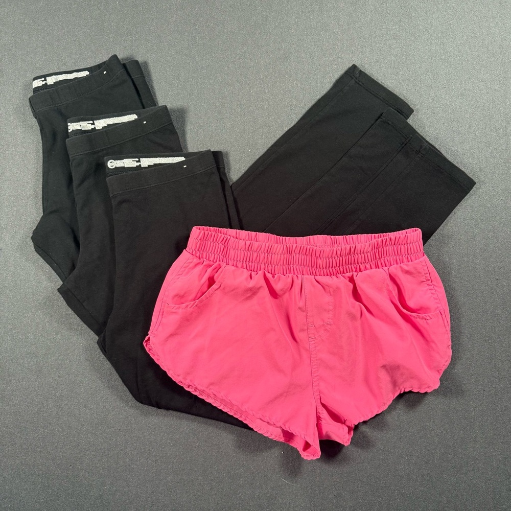 Girls Wonder Nation Lot - One Pair Pink Shorts | 3 Black Leggings - XL (14-16)